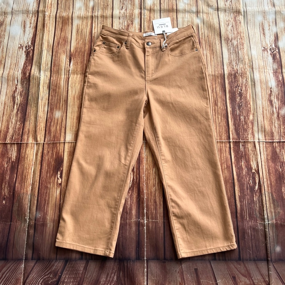 Bleu Denim Women’s Skinny Fit Cropped Pants Camel Size 8